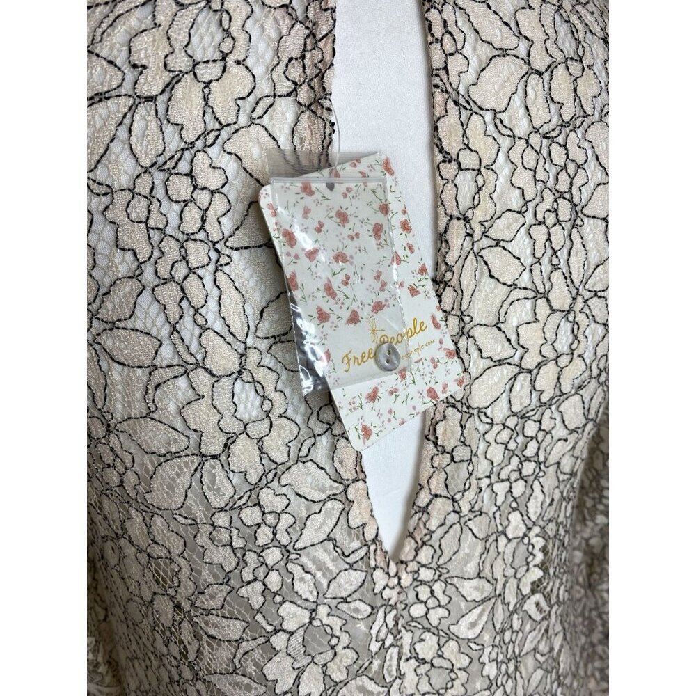NWT Free People Secret Origins tell tale lace Tunic Retail $128 size S Pearl - Picture 8 of 11